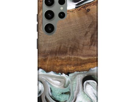 Galaxy S24 Ultra Wood Live Edge Phone Case - Gwyn (Black & White, 744801) For Sale