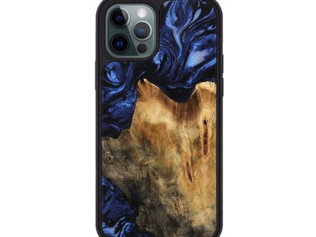 iPhone 12 Pro Wood Phone Case - Calvin (Blue, 744650) Discount