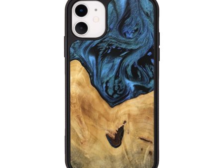 iPhone 11 Wood Phone Case - Shanie (Blue, 744665) Cheap