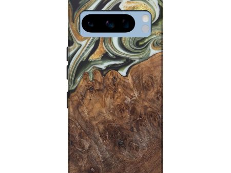 Pixel 8 Pro Wood Live Edge Phone Case - Malcom (Teal & Gold, 744381) Fashion