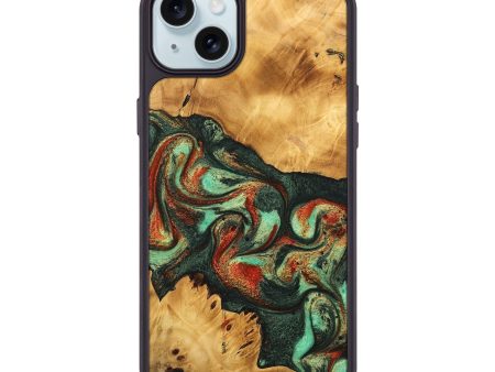 iPhone 15 Plus Wood Phone Case - Letty (Green, 744839) on Sale