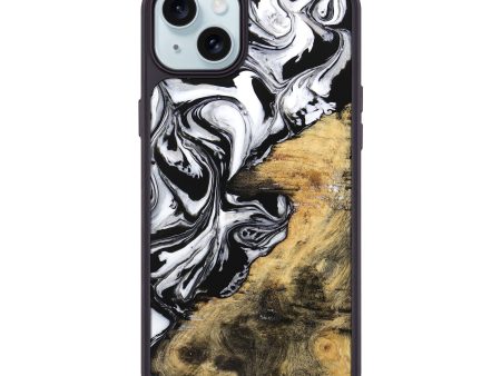 iPhone 15 Plus Wood Phone Case - Abbe (Black & White, 744829) Cheap