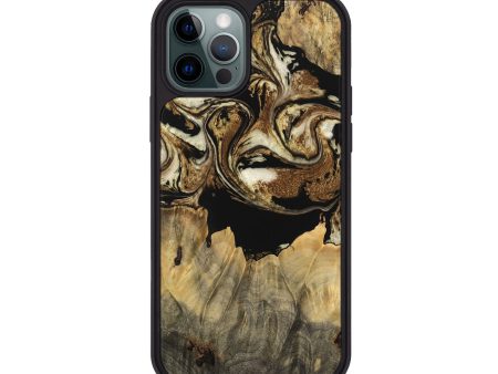 iPhone 12 Pro Wood Phone Case - Felicia (Black & White, 744820) Supply