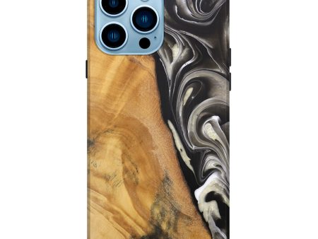 iPhone 14 Pro Max Wood Live Edge Phone Case - Jester (Black & White, 744378) Cheap