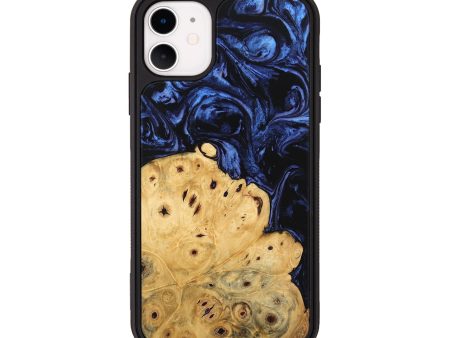 iPhone 11 Wood Phone Case - Thea (Blue, 744614) Cheap