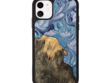 iPhone 11 Wood Phone Case - Petrina (Blue, 744548) on Sale