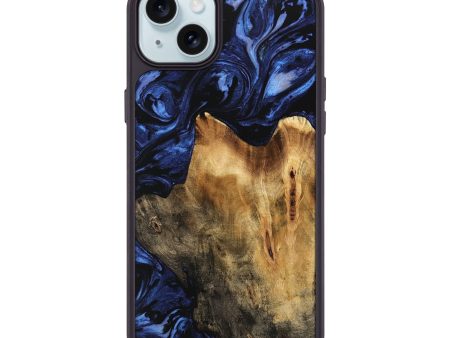 iPhone 15 Plus Wood Phone Case - Calvin (Blue, 744650) Hot on Sale