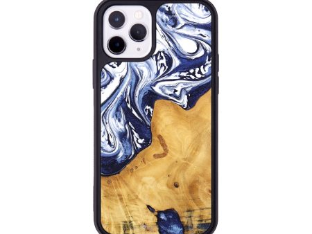 iPhone 11 Pro Wood Phone Case - Erda (Blue, 744842) For Sale