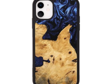 iPhone 11 Wood Phone Case - Tsugio (Blue, 744648) Hot on Sale