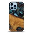 iPhone 14 Pro Max Wood Live Edge Phone Case - Brea (Teal & Gold, 744762) Online Sale