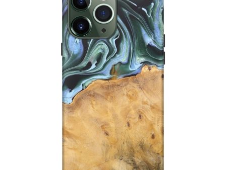 iPhone 13 Pro Max Wood Live Edge Phone Case - Charis (Green, 744376) For Cheap