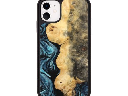 iPhone 11 Wood Phone Case - Chrissy (Blue, 744068) Fashion